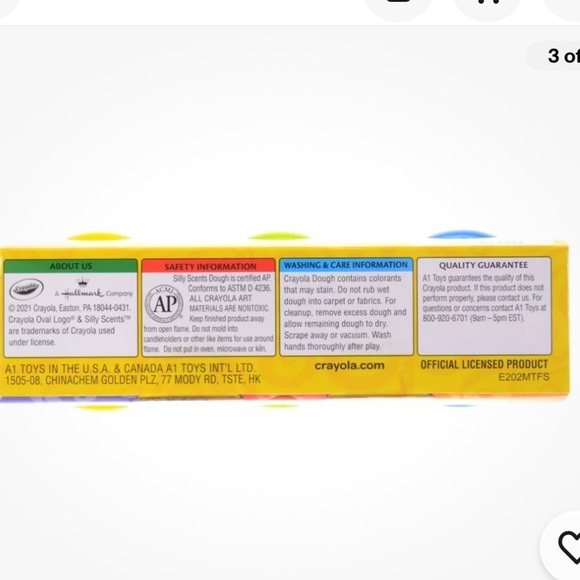 NEW Crayola Silly Scents Dough 3-Pack 2+ Purple/Yellow/Green - Picture 6 of 7